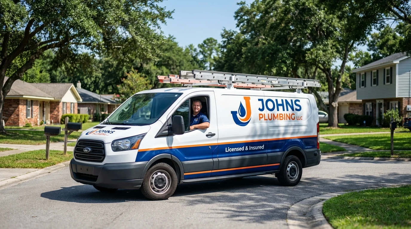 Johns Plumbing LLC service van in Columbiana, OH